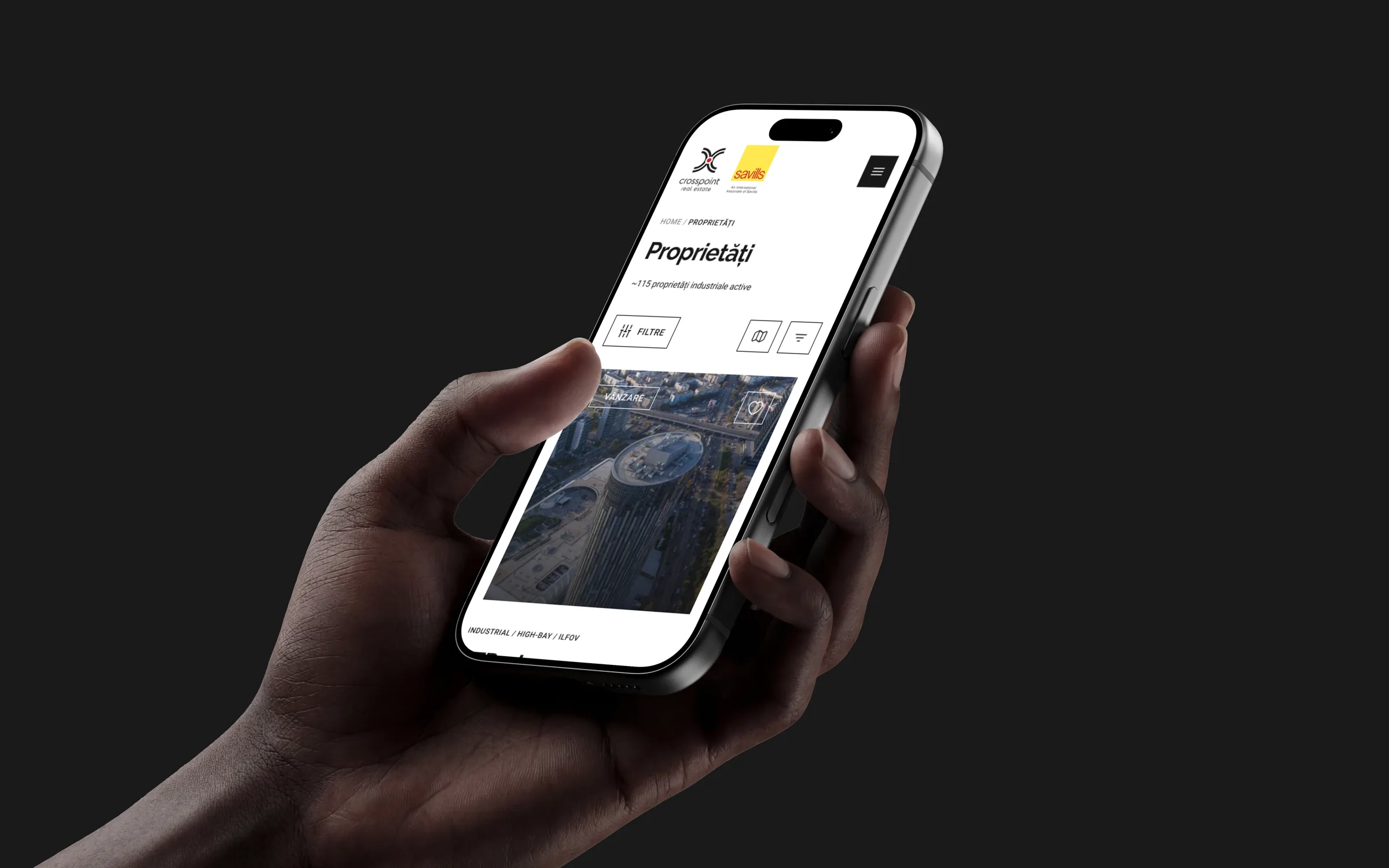 Listarea de proprietăți pe mobil