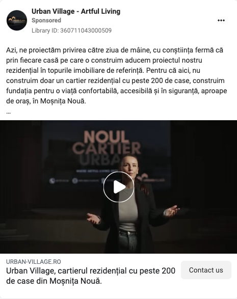 Reclama Video Imobiliare Facebook Ads