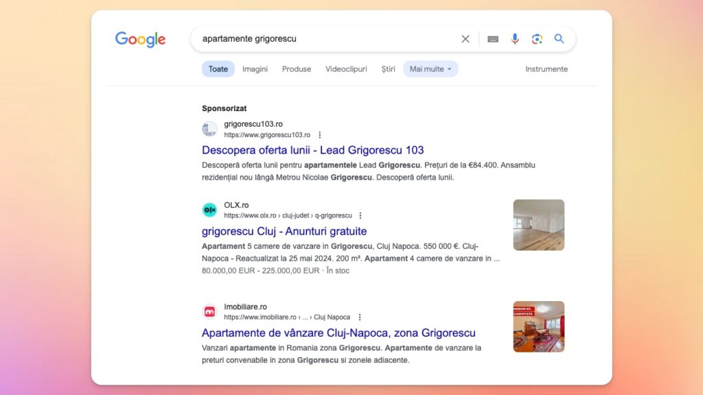 google search ads imobiliare ansambluri rezidentiale